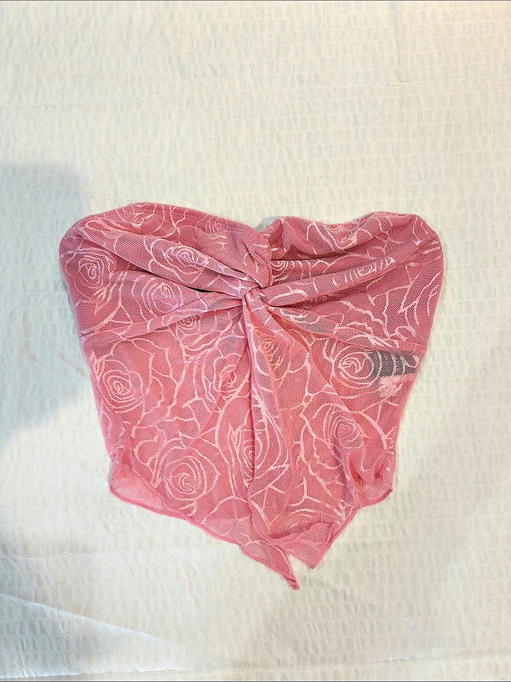 SHEIN Lace Bow Crop Top in Pink Size XS Like New